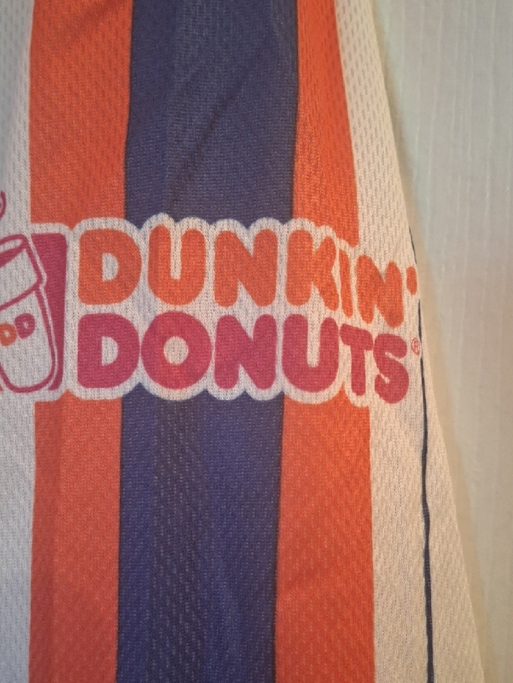 Mets 25th Anniversary Pinstripe Baseball Jersey - White, Blue & Orange - Picture 3 of 5
